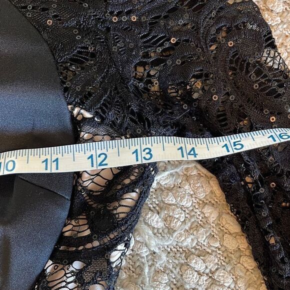 BCX Women's Bodycon Dress Mini Long Sleeve Lace Sequin Sheath Black Size‎ 1 - Picture 5 of 7